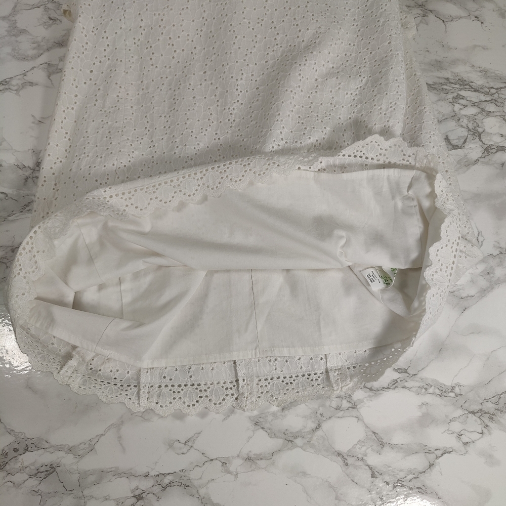 Lilly Pulitzer Tilsbury Dress In White Eyelet Lace Size 8 - Picture 9 of 11